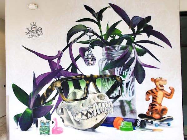 AG PNT’s East Atlanta mural was inspired by the artist's love for “I Spy” books. (Courtesy of Arthur Rudick)