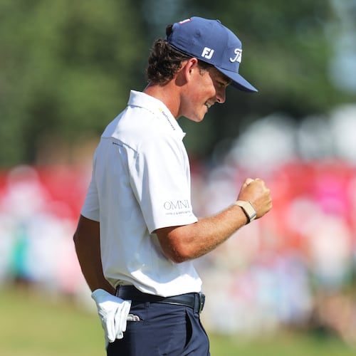 Jackson Koivun reacts after winning the 3M Open golf tournament at the Tournament Players Club Sunday, July 26, 2026, in Blaine, Minn. (AP Photo/Bailey Hillesheim)
