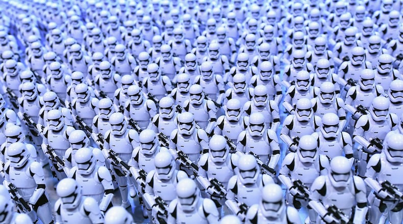 The Braves posted a video with a surprise Stormtrooper for May 4, known as Star Wars Day among many fans of the movies. (Photo by Gustavo Caballero/Getty Images)