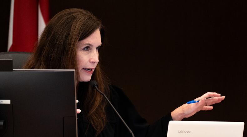 Fulton County Superior Court Judge Paige Reese Whitaker speaks during her first hearing as judge of the ongoing “Young Slime Life” gang trial at the Fulton County Courthouse in Atlanta on Friday, July 19, 2024. (Seeger Gray/AJC)