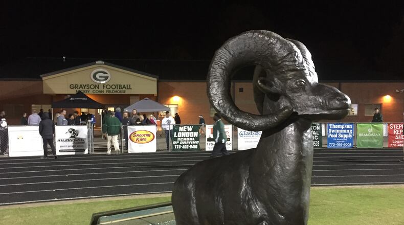 The Grayson Ram at Grayson Community Stadium on Friday Nov. 10, 2017. Grayson beat Norcross 31-14 in the first round of the GHSA Class AAAAAAA State Playoffs