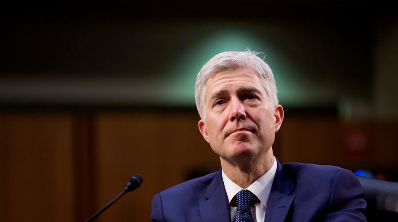 Judge Neil Gorsuch, President Trumps nominee for the Supreme Court, while testifying at his confirmation hearing before the Senate Judiciary Committee on Capitol Hill, in Washington, March 22, 2017. (Eric Thayer/The New York Times)