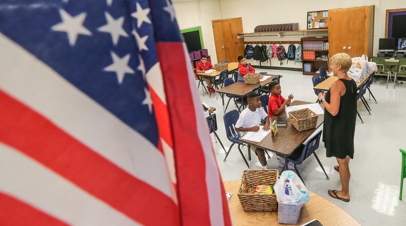 Pictured is a 2020 image of Julia Sargent addressing her fifth grade glass at Argyle Elementary in Smyrna. Teachers, students and supporters at 16 Smyrna schools including Argyle will be honored during an education awards ceremony Thursday.