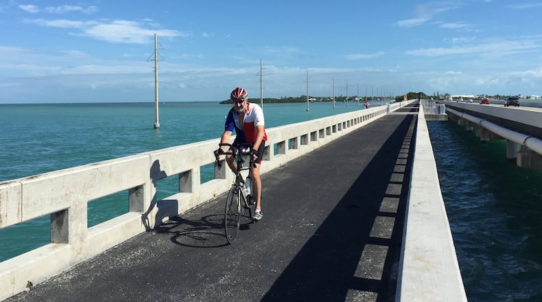 Biking in the Florida Keys is especially fun on stretches where you don't have to worry about riding next to traffic. (Lori Rackl/Chicago Tribune/TNS)