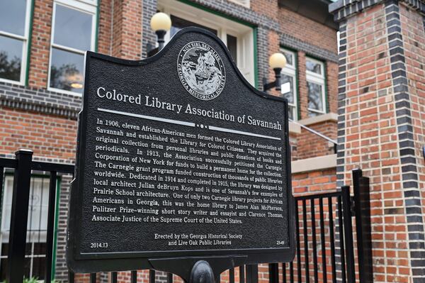 The Carnegie Library opened its doors in 1914, eight years after Black leaders opened a small, free library in the basement of a dentist’s home near the Beach Institute, the city’s first school for newly emancipated African Americans. (Sarah Peacock for AJC)