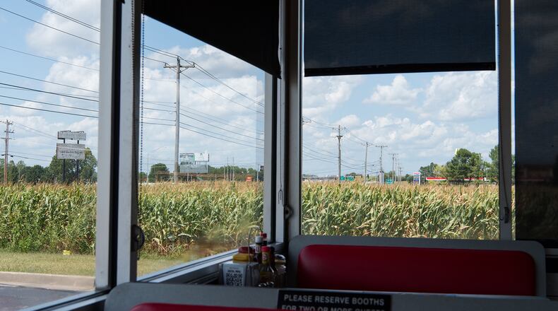 Micah Cash's exhibit "Waffle House Vistas," including "Store #1591: Oak Grove, Kentucky" (2021), opened at the Georgia Museum of Art in Athens on Saturday, Aug. 24. Courtesy of Georgia Museum of Art