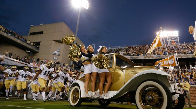 The Wramblin Wreck leads the Georgia Tech Yellow Jackets onto the field to face the Pittsburgh Panthers at Bobby Dodd Stadium on November 2, 2013 in Atlanta, Georgia. (Photo by Kevin C. Cox/Getty Images)