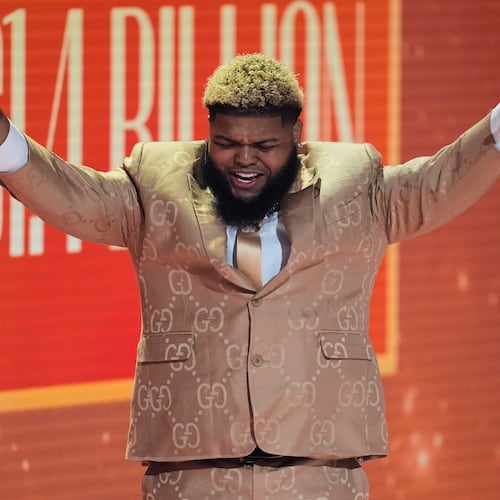 Host Druski speaks during the BET Awards on Sunday, June 28, 2026, at the Peacock Theater in Los Angeles. (AP Photo/John Locher)