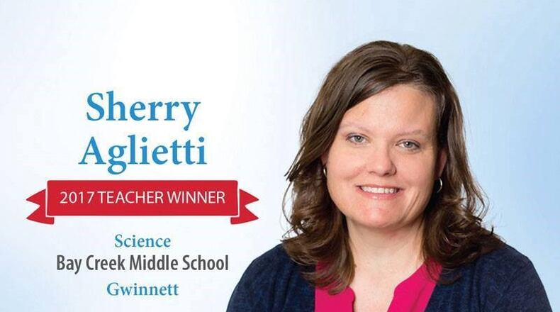 Sherry Aglietti, a science teacher at Bay Creek Middle School, and Soo Son, who teaches third grade at Suwanee Elementary School, won 2017 Atlanta Families’ Awards for Excellence in Education.