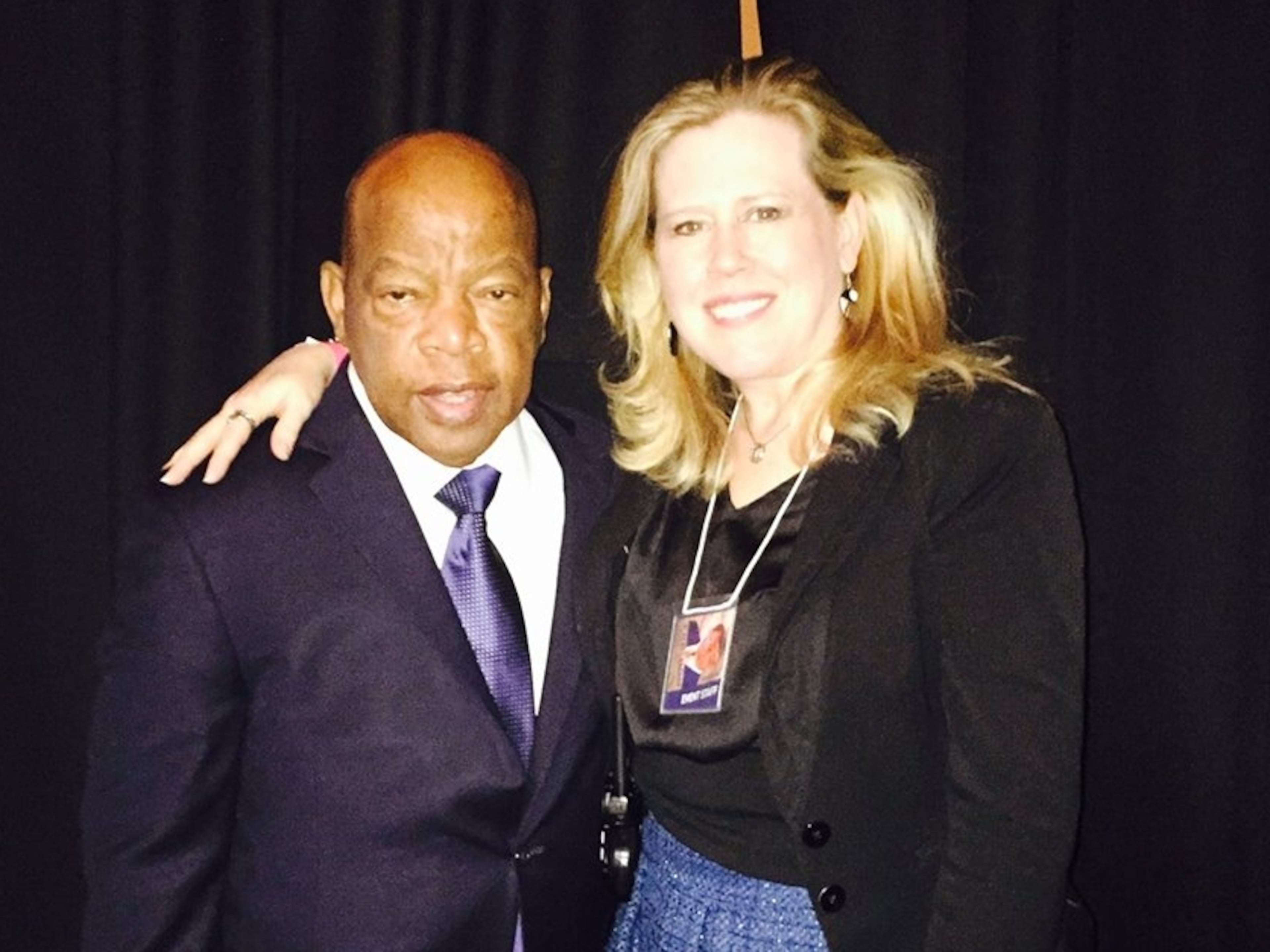 Kristin Oblander posed for a picture with U.S Rep. John Lewis, D-Atlanta, who died in 2020.