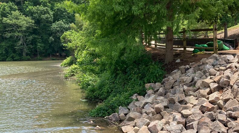 Sandy Springs recently began a project to restore a section of eroding shoreline at Morgan Falls Overlook Park along the Chattahoochee River. (Courtesy City of Sandy Springs)