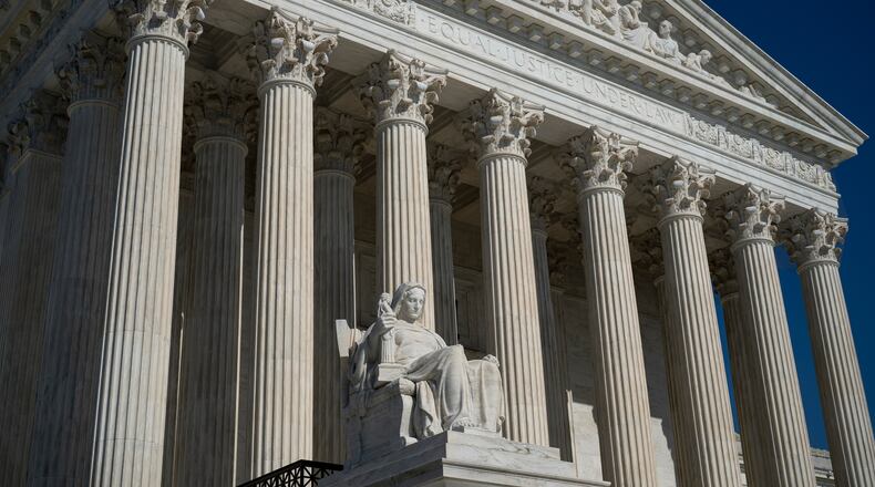 The Supreme Court is seen in Washington, Monday, May 18, 2026. (AP Photo/J. Scott Applewhite)