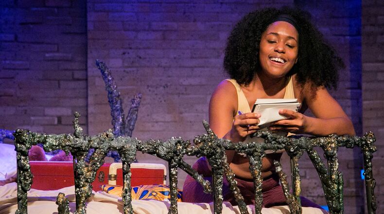 Jasmine Thomas appears in Synchronicity Theatre's solo performance piece "rip" (now streaming through Nov. 8), written by Atlanta actress Danielle Deadwyler.
Courtesy of Casey Gardner Ford