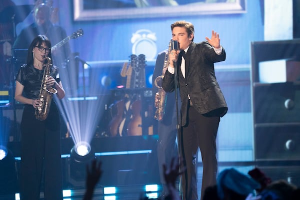 Slater Nalley performs "You've Got a Friend in Me" during the top 5 performance show of "American Idol" on Monday. Over the weeks, he performed a mixture of rock, pop and country songs. (Christopher Willard/Disney)