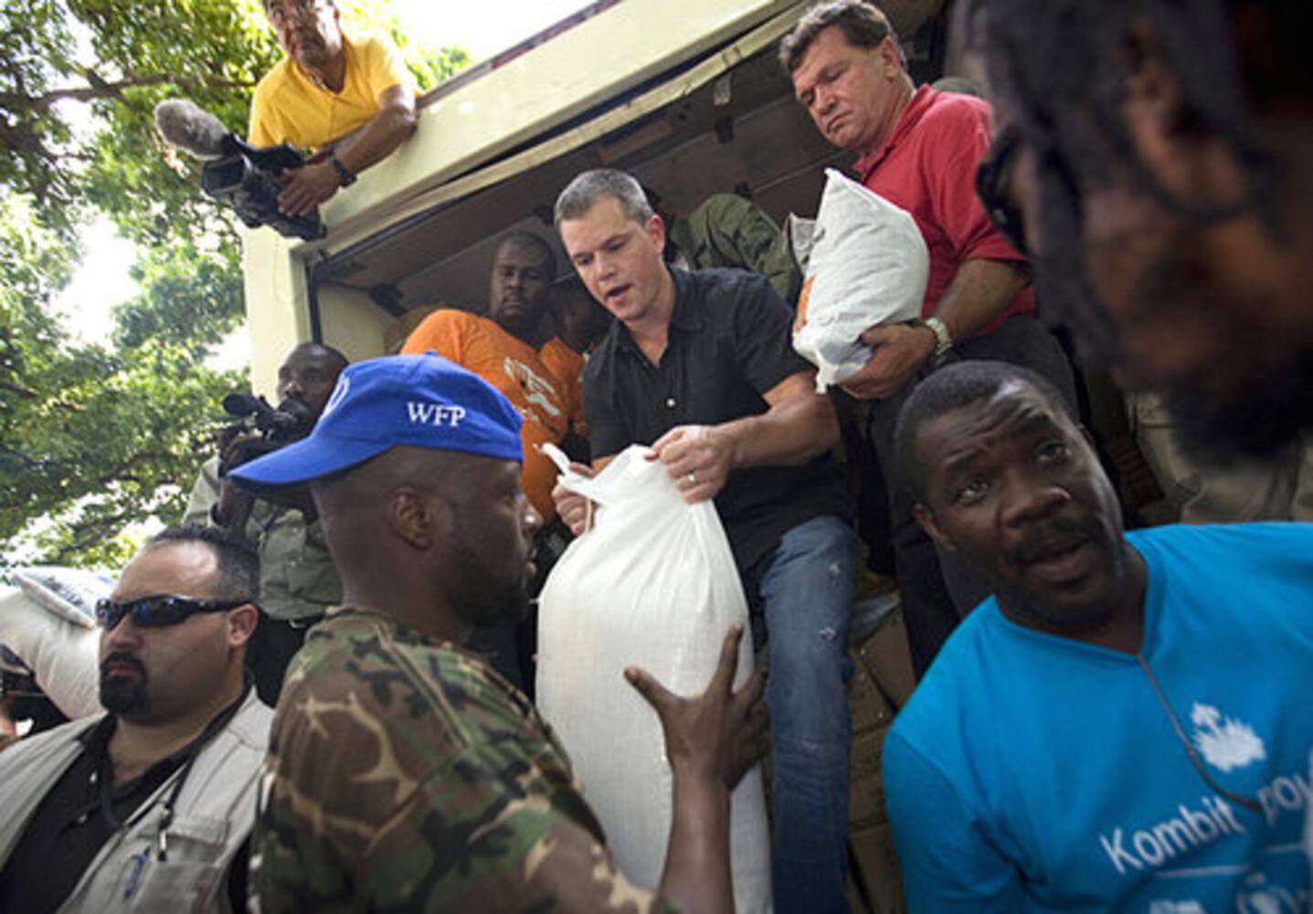 Matt Damon, Wyclef Jean help Haiti