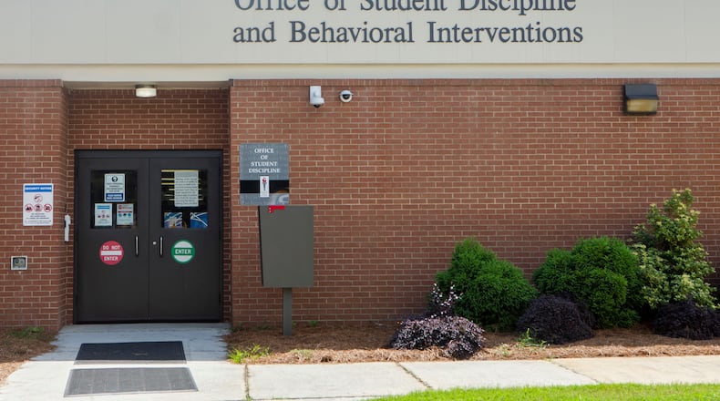 The Gwinnett school district had 13,418 suspensions and tribunals in the fall of 2021 but only 10,026 in the fall of 2022, despite reports from school employees of worsening behavior. In the spring, there were 17,119 suspensions and tribunals compared to 17,456 the prior spring semester. Between semesters, the district had paused a change in its discipline policy. (Christina Matacotta for The Atlanta Journal-Constitution)