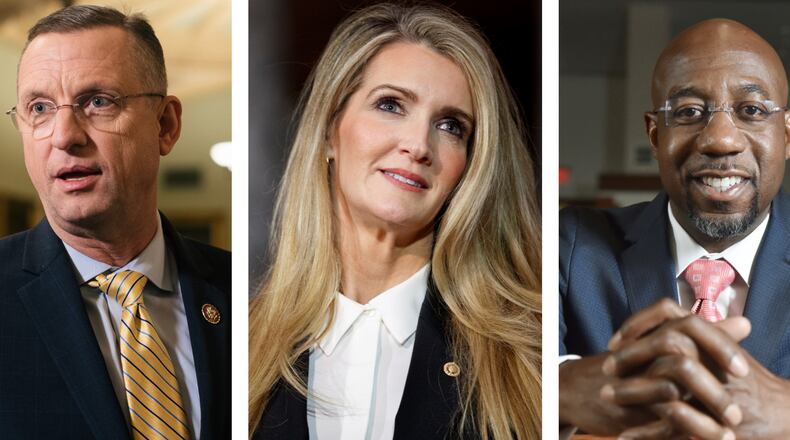 Candidates for Georgia U.S. Senate in 2020. From left to right: U.S. Rep. Doug Collins, R-Gainesville; U.S. Sen. Kelly Loeffler and Rev. Raphael Warnock of Atlanta's Ebenezer Baptist Church.