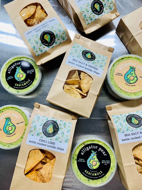 Kettle-cooked tortilla chips and guacamole from Alligator Pear Foods. Courtesy of Alligator Pear Foods