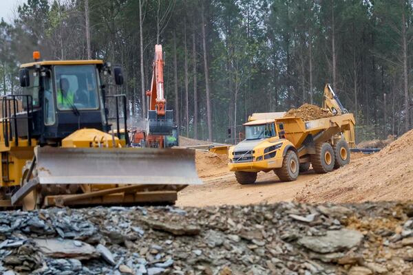 Construction is ongoing at the site for Core Scientific, a crypto and AI data center in Dalton, March 30, 2026. (Miguel Martinez/AJC)
