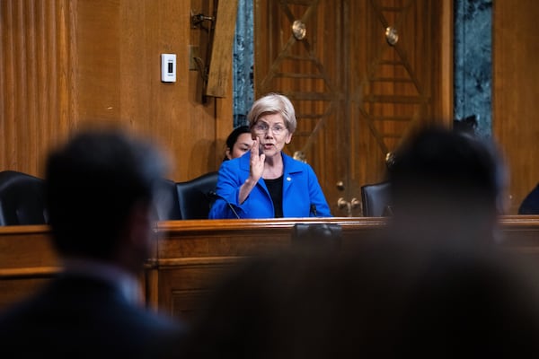 U.S. Sen. Elizabeth Warren, D-Mass. — pictured in June asking questions before the Senate Committee on Finance — was in Georgia last weekend to celebrate the passing of the bipartisan 21st Century ROAD to Housing Act. (Allison Robbert/AP)