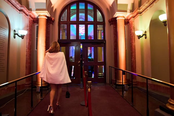 Bella Bautista, 22, a transgender woman, arrives for the Capitol Pride Awards, during World Pride, Thursday, June 5, 2025, at the Building Museum in Washington. (AP Photo/Jacquelyn Martin)