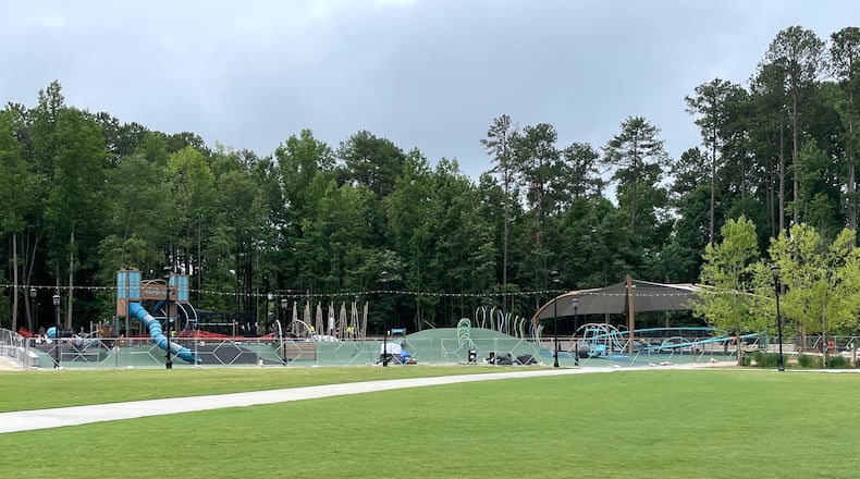 Peachtree Corners will soon open a new 24,000-square-foot playground with all the latest ADA and technological features. (Photo by Karen Huppertz for the AJC)