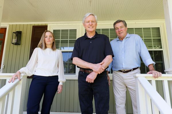 Wyrosdick, flanked by his attorneys, Mary Ellen Lighthiser and Michael Flint, took on America's largest injury law firm and won. (Miguel Martinez/AJC)