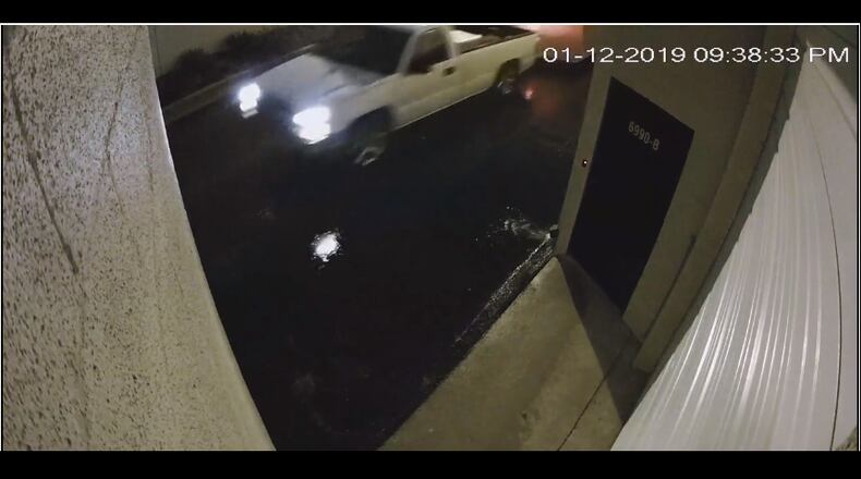 The driver of a white truck is a suspect in the theft of movie equipment and trailers from Gwinnett County businesses.