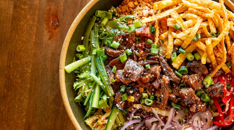 Sweet Auburn BBQ’s Bulgogi Salad. (Aaliyah Man for The Atlanta Journal-Constitution)