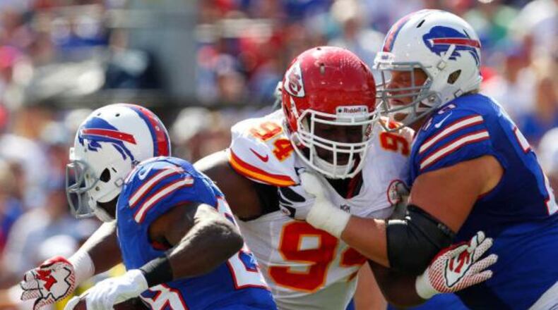 SEPTEMBER 2012 FILE PHOTOGRAPH/THE ASSOCIATED PRESS Tyson Jackson, drafted by Kansas City third overall in 2009, has agreed to terms with the Falcons.