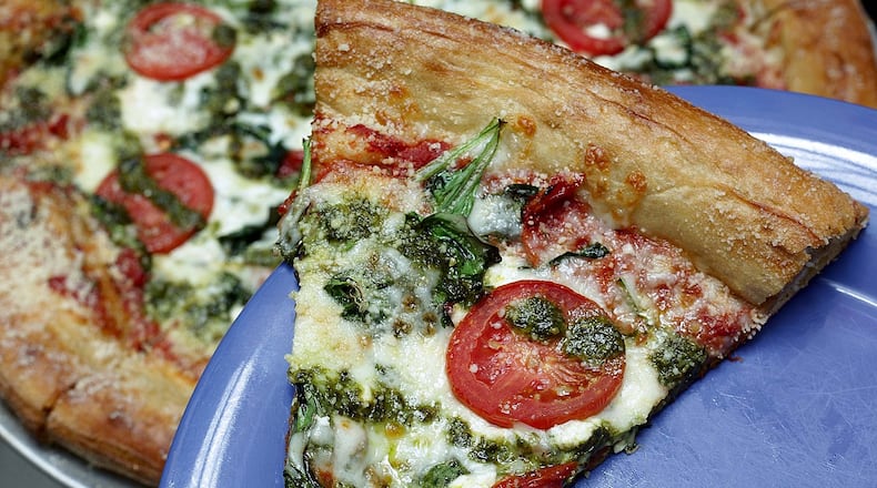 The Kosmic Karma pizza at Mellow Mushroom in Delray Beach (Thomas Cordy/The Palm Beach Post)