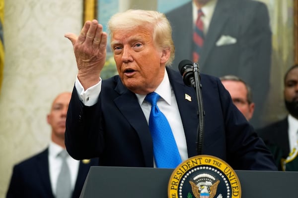 President Donald Trump spoke at a White House event on Monday. He's heading to Capitol Hill today.