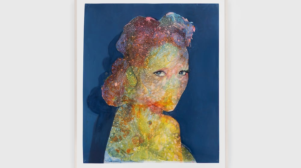 "Fragrant with dawn and dew" (2018) acrylic and ink on paper, from artist Firelei Báez featured in the group show "{UNDER}flow" at the Bernard A. Zuckerman Museum of Art.
Courtesy of Bernard A. Zuckerman Museum of Art