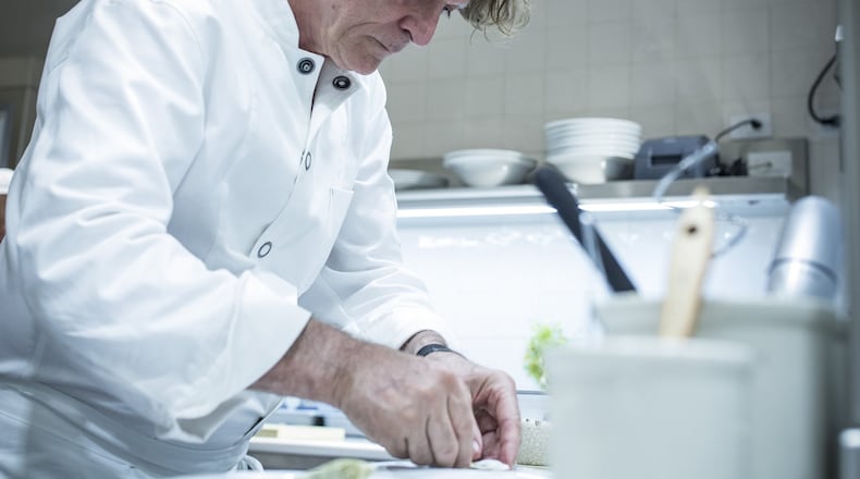 Chef Günter Seeger in the kitchen at Günter Seeger NY. Contributed by Brian Bloom