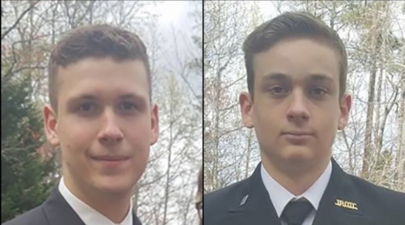 James Pratt (left) and Joe Pratt were JROTC members and volunteered at a local elementary school. The brothers were killed in an April 24 crash. (Photo: Cobb County schools)
