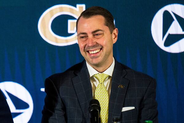 FILE - Georgia Tech athletic director J Batt speaks at a news conference, Monday, Dec. 5, 2022, in Atlanta. (AP Photo/Danny Karnik, File)