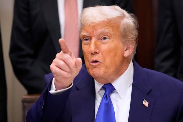 President Donald Trump speaks after signing an executive order related to drug prices, in the Roosevelt Room of the White House in Washington, Monday, May 12, 2025, in Washington. (AP Photo/Mark Schiefelbein)