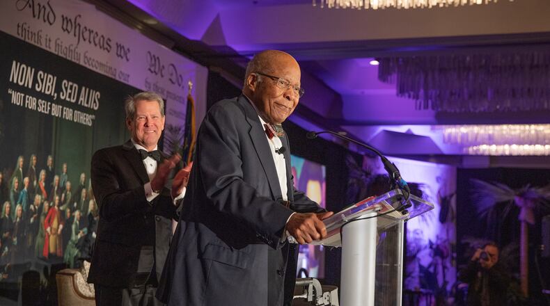 Dr. Louis Sullivan, founder of the Morehouse School of Medicine and a Cabinet secretary under President George H.W. Bush, was named a Georgia Trustee in a ceremony Saturday. (John McKinnon/Georgia Historical Society)