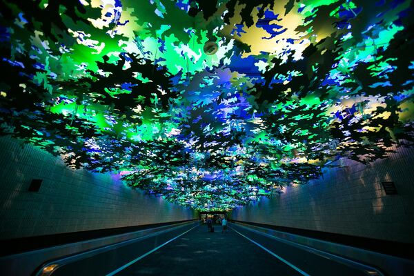 The installation “Flight Paths” by artist Steve Waldeck is the largest single public art project in the city of Atlanta’s history and was commissioned for Hartsfield-Jackson Atlanta International Airport. (Courtesy: Hartsfield-Jackson)