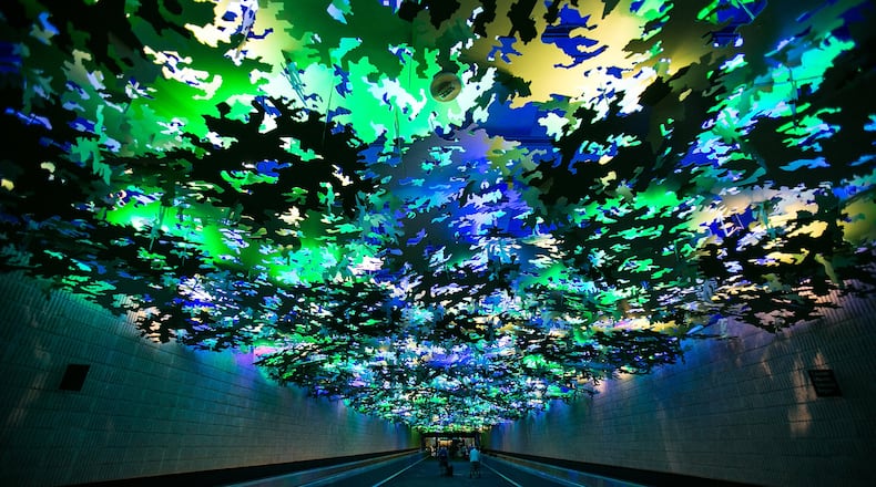 The installation “Flight Paths” by artist Steve Waldeck is the largest single public art project in the city of Atlanta’s history and was commissioned for Hartsfield-Jackson International Airport. CONTRIBUTED BY HARTSFIELD-JACKSON INTERNATIONAL AIRPORT