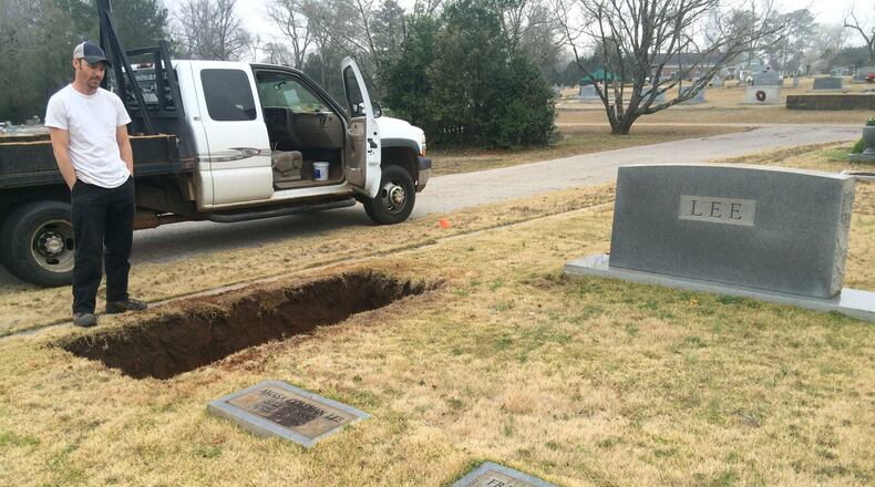 Grave digger Anthony Moffat. Photos: Jennifer Brett
