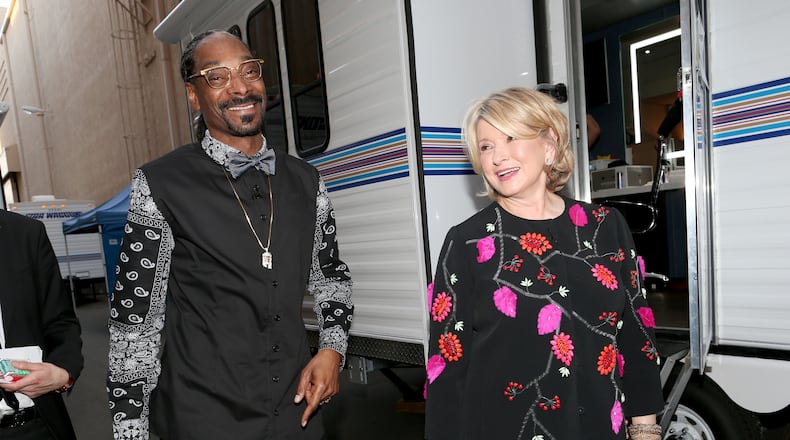LOS ANGELES, CA - MARCH 14: Rapper Snoop Dogg and TV personality Martha Stewart attend The Comedy Central Roast of Justin Bieber at Sony Pictures Studios on March 14, 2015 in Los Angeles, California. (Photo by Christopher Polk/Getty Images)