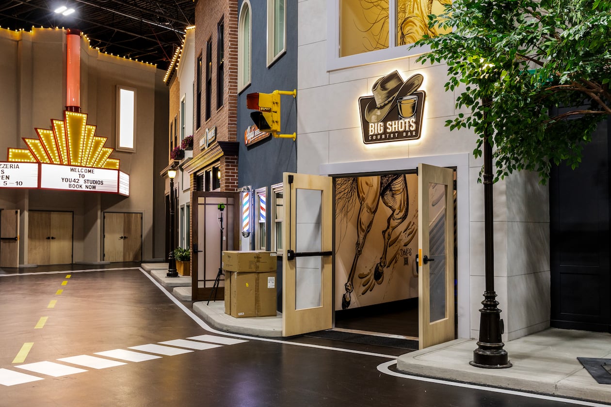 An exterior view of Big Shots, the Western-themed bar at You42 Studios in Roswell. (Courtesy of Heidi Harris)