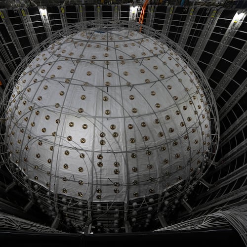 FILE - A cosmic detector is housed underground at the Jiangmen Underground Neutrino Observatory in Kaiping in southern China's Guangdong province, Oct. 11, 2024. (AP Photo/Ng Han Guan, File)