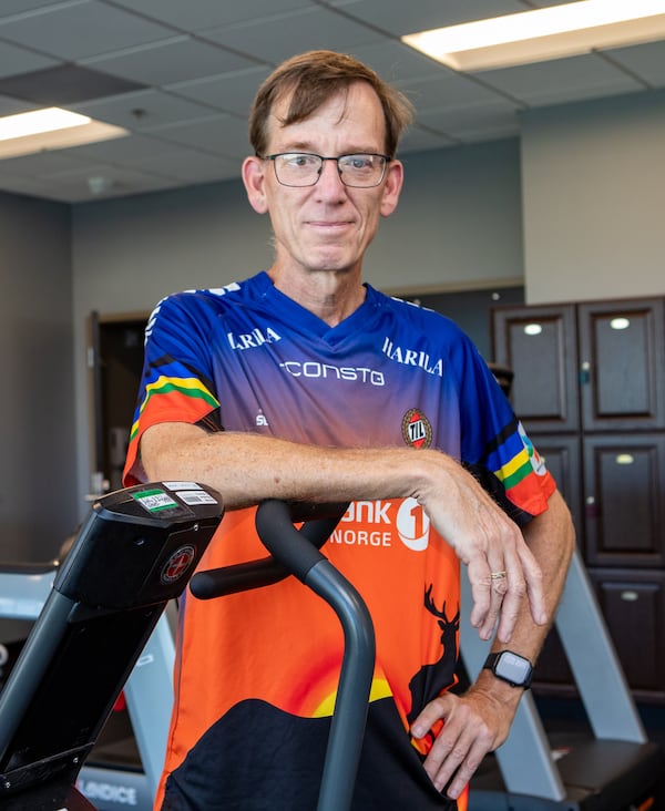Keith Hooper had a heart attack while teaching his fourth-period honors Spanish class at River Ridge High School in Woodstock. (Jenni Girtman for the AJC)