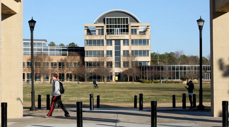 A vote by the Regents Tuesday means students at Kennesaw State University, shown here, and other public colleges in Georgia will pay the same tuition next year as they do now.