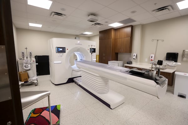 The tomography room is shown at the Grady South Emergency Department. Tomography is an imaging technique. (Jason Getz/AJC)