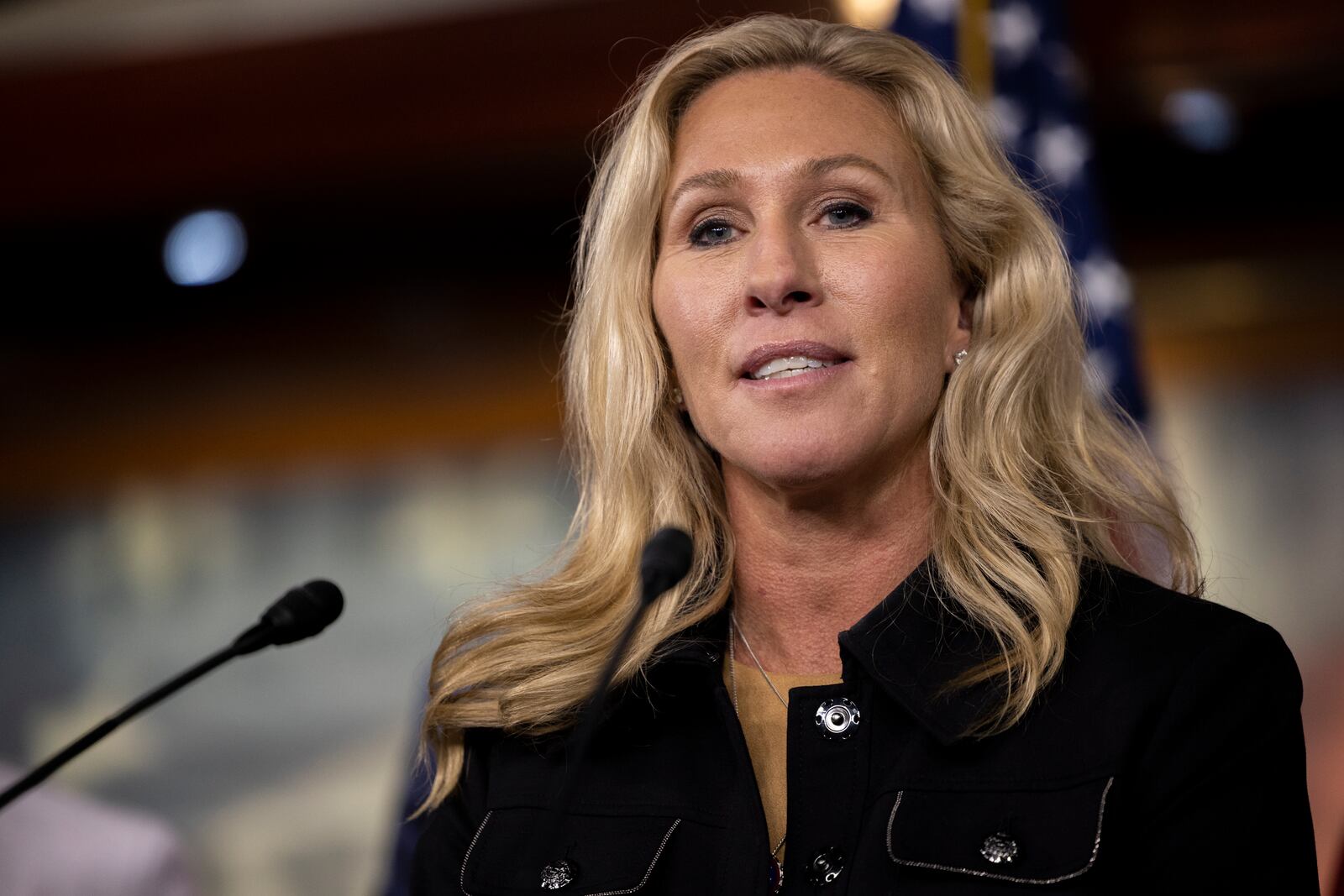 U.S. Rep. Marjorie Taylor Greene of Rome is among the Georgia GOP members who back House Speaker Kevin McCarthy. (Nathan Posner for the Atlanta Journal-Constitution)