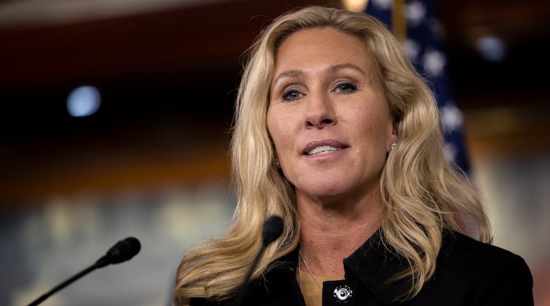 U.S. Rep. Marjorie Taylor Greene, R-Rome, is expected to stump for former President Donald Trump at Milwaukee GOP presidential debate. (Nathan Posner for the Atlanta Journal-Constitution)