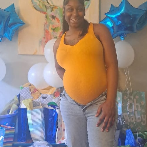 Shakiya Pridgen, who was 40 weeks pregnant, was asleep when she was shot through her window, DeKalb County officials said. (Photo courtesy of GoFundMe)